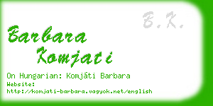 barbara komjati business card